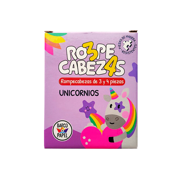 Rompecabezas de Madera Unicornios 3 y 4 Piezas